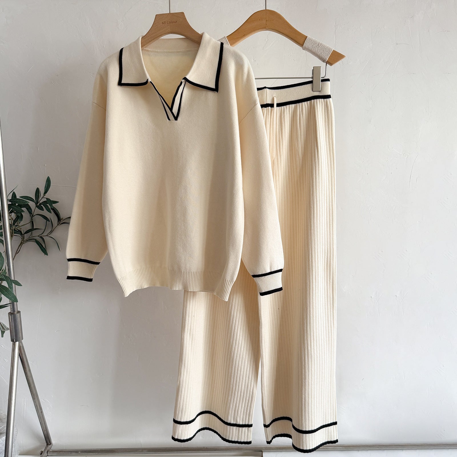 New Contrast Color Fashion Casual Women's Suit