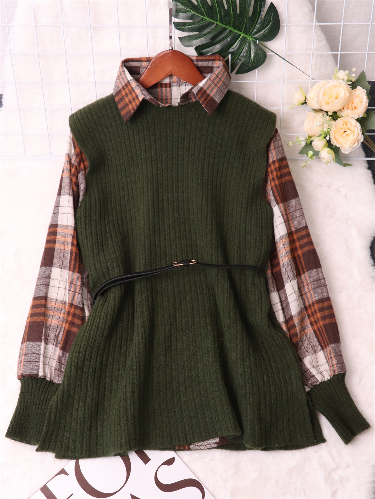 New Vest Woolen Skirt Two-piece Set For Women