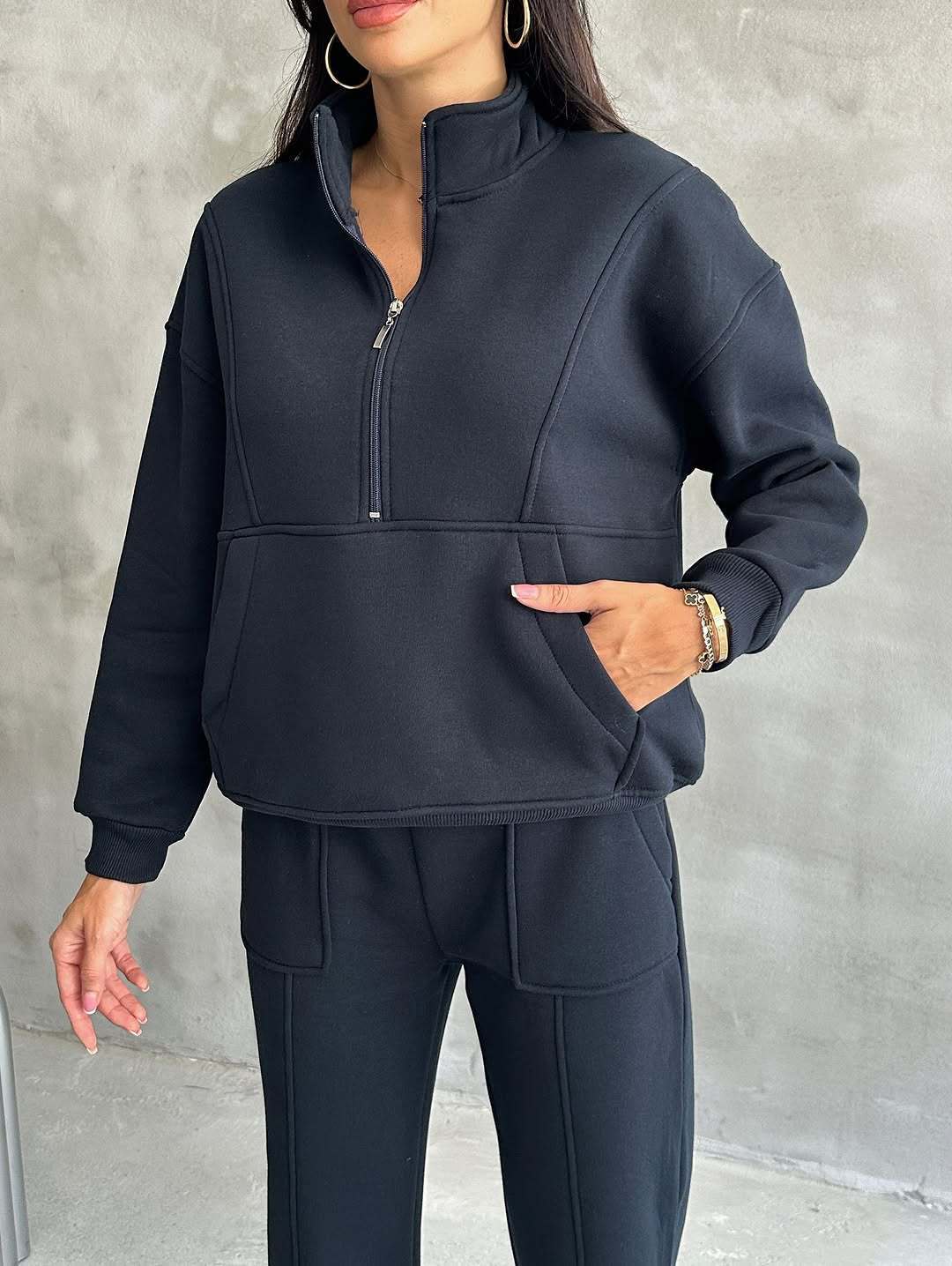 European And American Women's Clothing Two-piece Sweater Fleece Sports