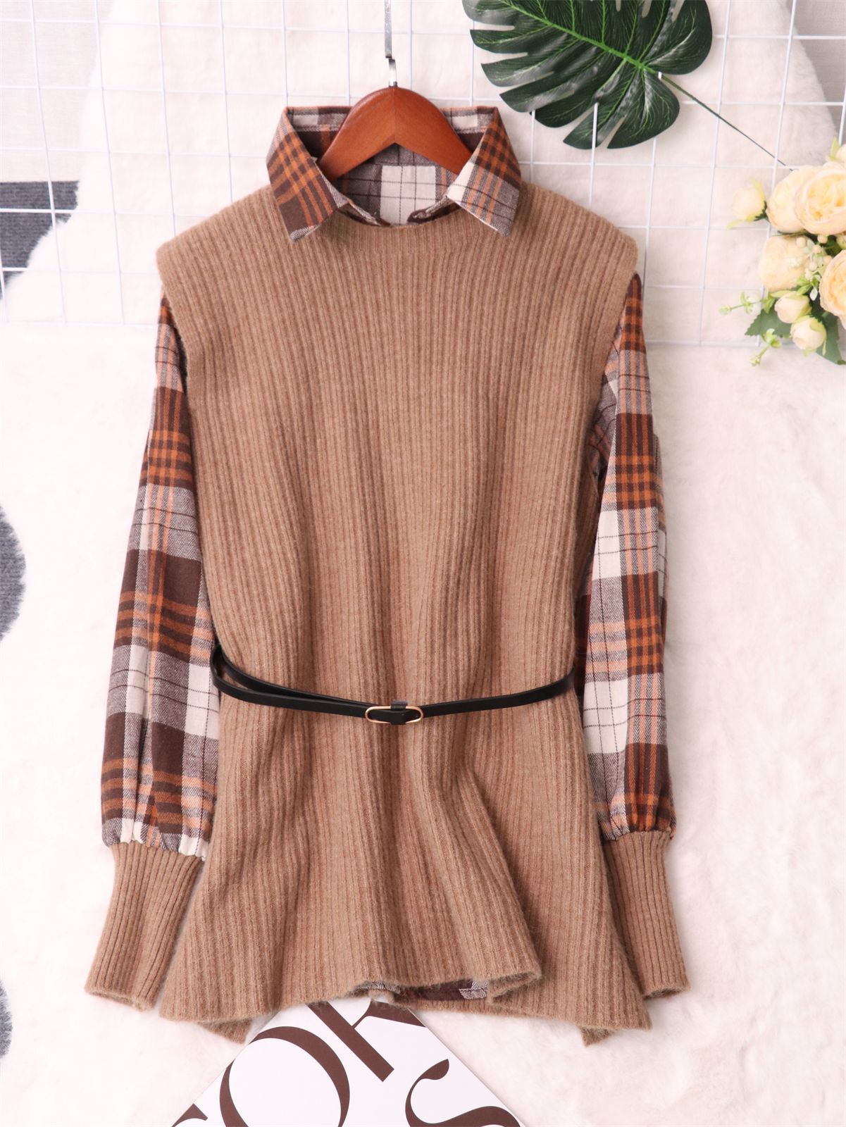 New Vest Woolen Skirt Two-piece Set For Women