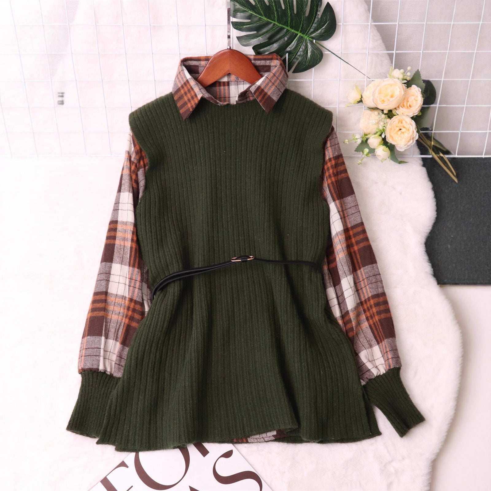 New Vest Woolen Skirt Two-piece Set For Women