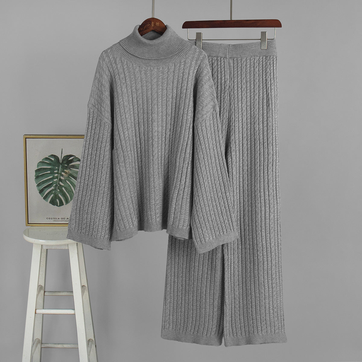 Knitting Women's Autumn And Winter New Two-piece Suit