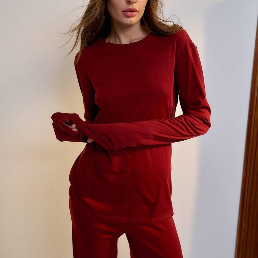 Thin Long-sleeve Suit Women's Inner Wear Bandage Dress Slim Fit Versatile Top