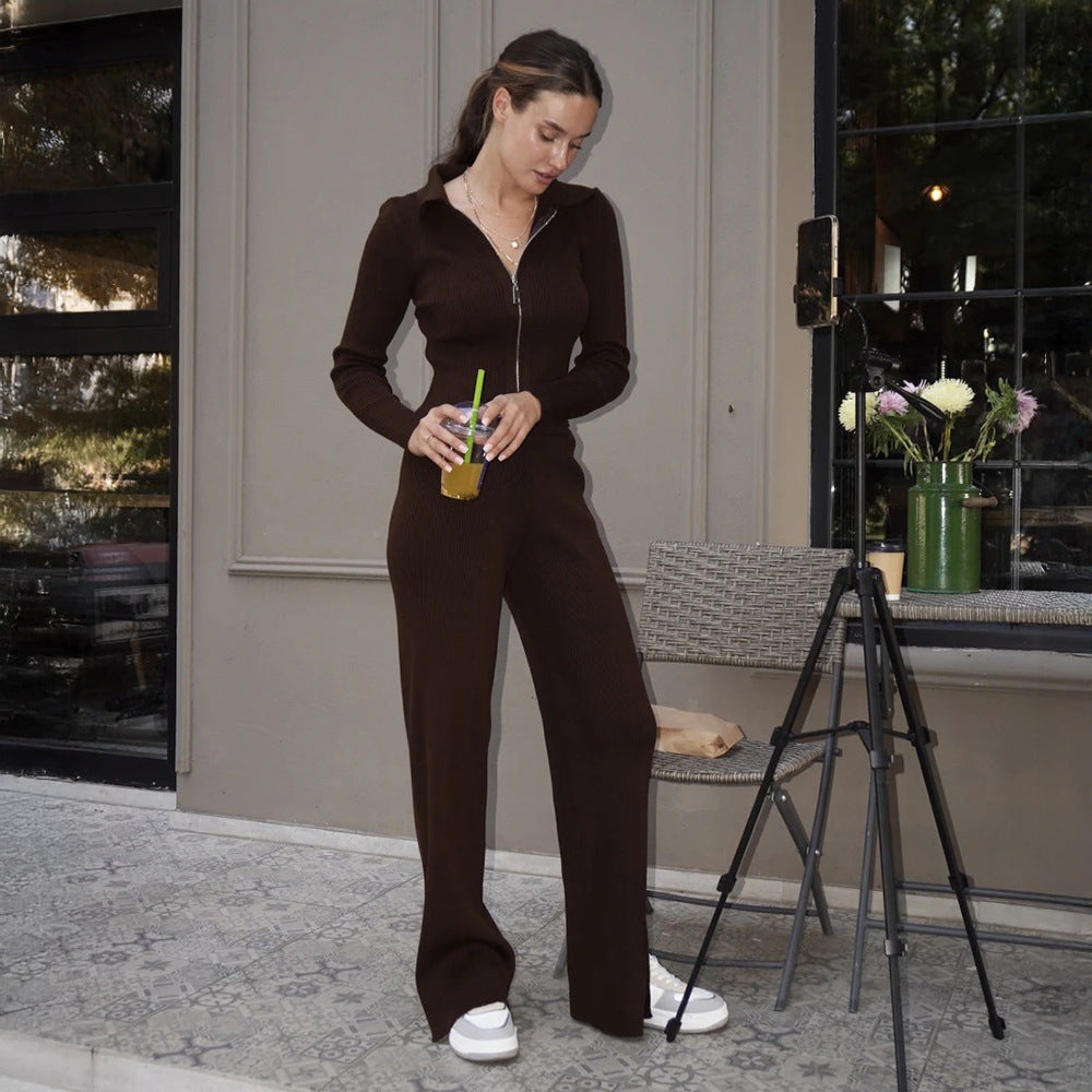 Knitted Cardigan Suit Short Cardigan Split Trousers