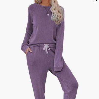 Home Long-sleeved Trousers Ladies Two-piece Set