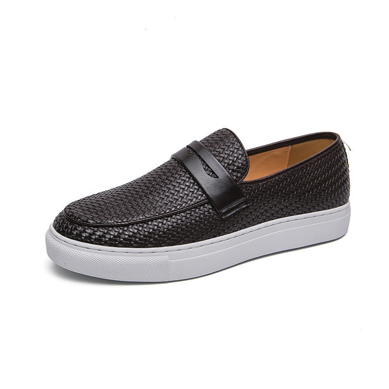 Four Seasons Leather Cover Korean Men's Fashionable Flat Shoes