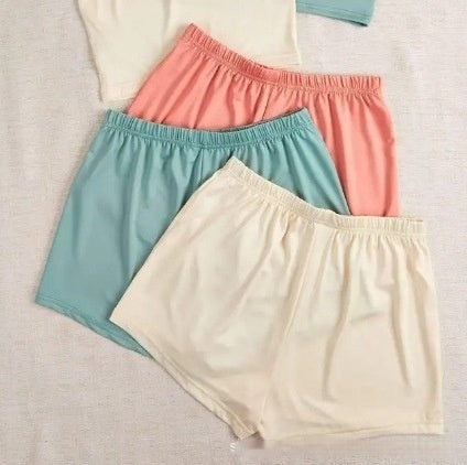 Pajamas Casual Suit Homewear With Braces Solid Color Short Sleeve Cute