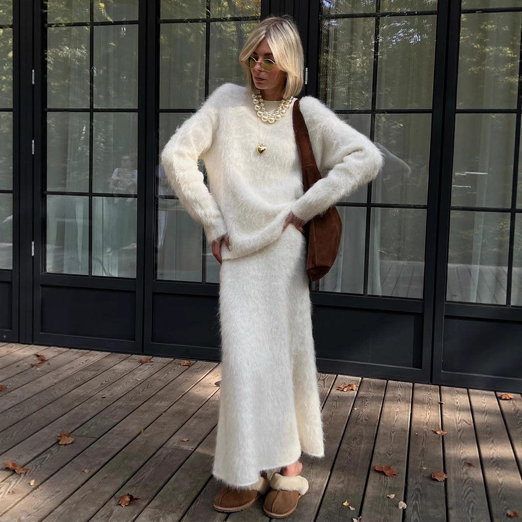 Skirt Suit Women's Knitted Sweater Suit