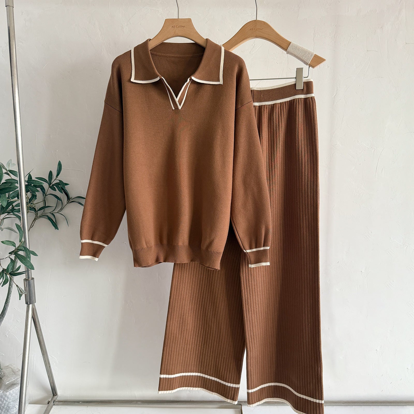 New Contrast Color Fashion Casual Women's Suit
