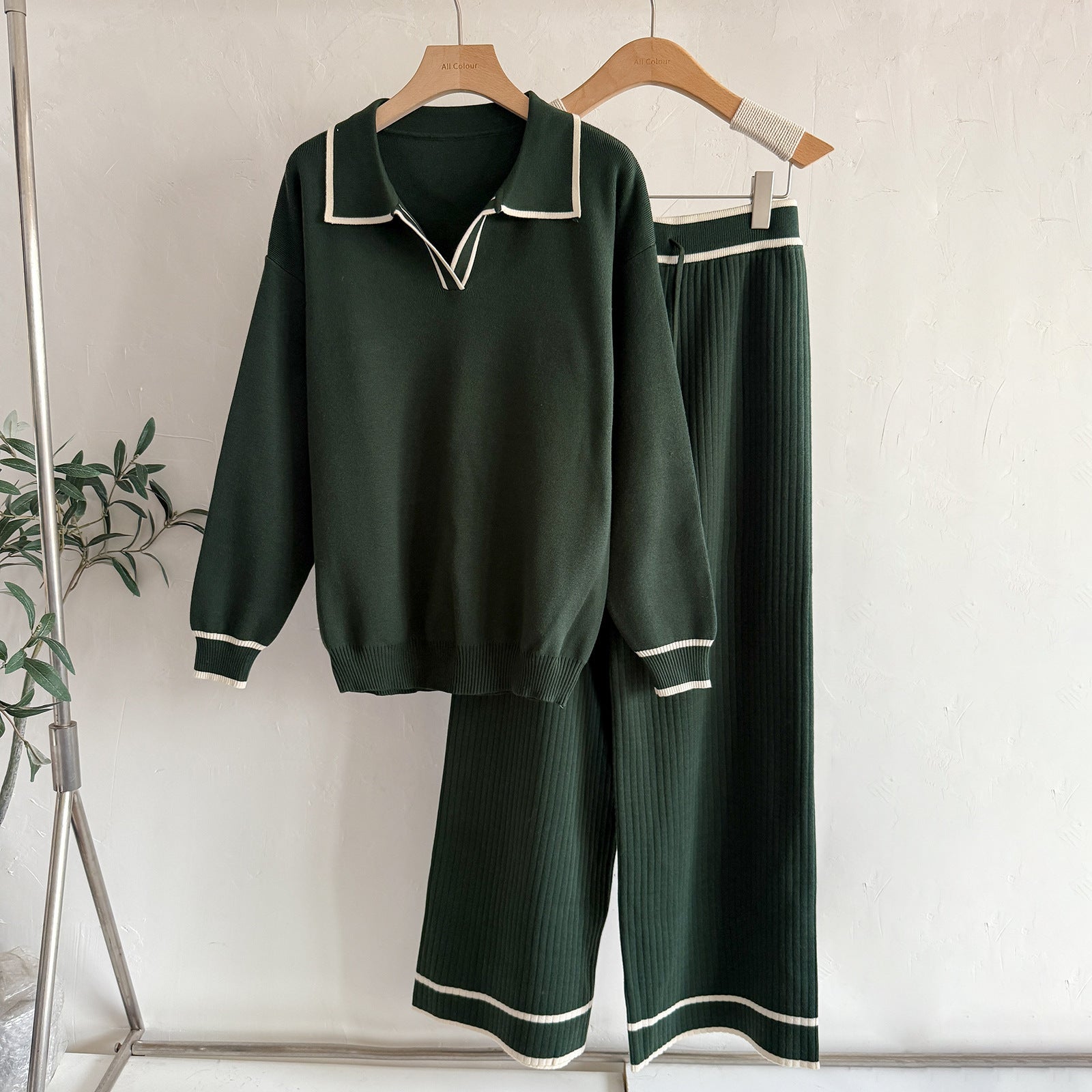 New Contrast Color Fashion Casual Women's Suit