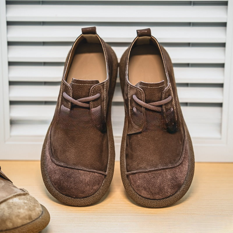 Casual Lace Up All Inclusive Birkenstock Men's Versatile Vintage Casual Leather Shoes