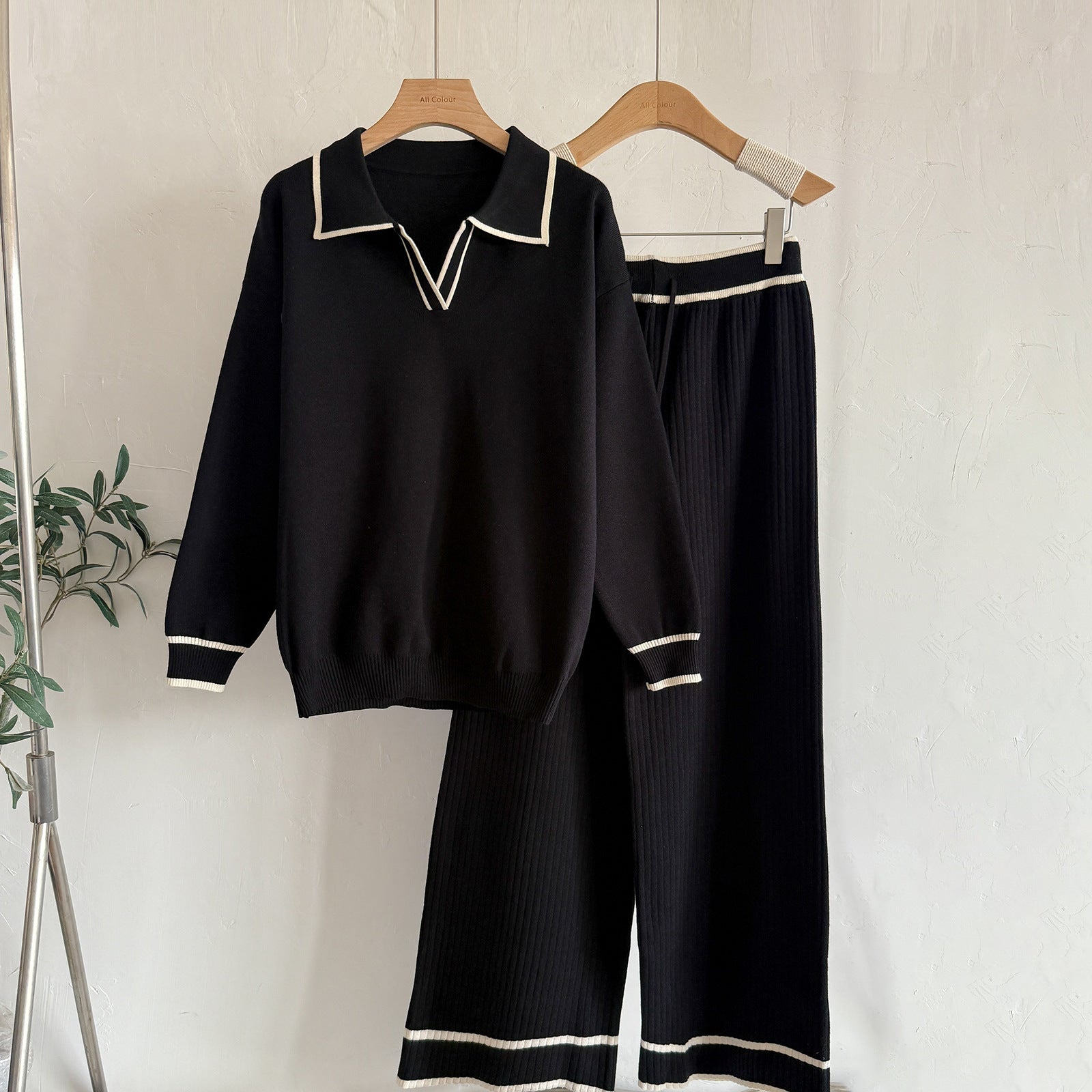 New Contrast Color Fashion Casual Women's Suit
