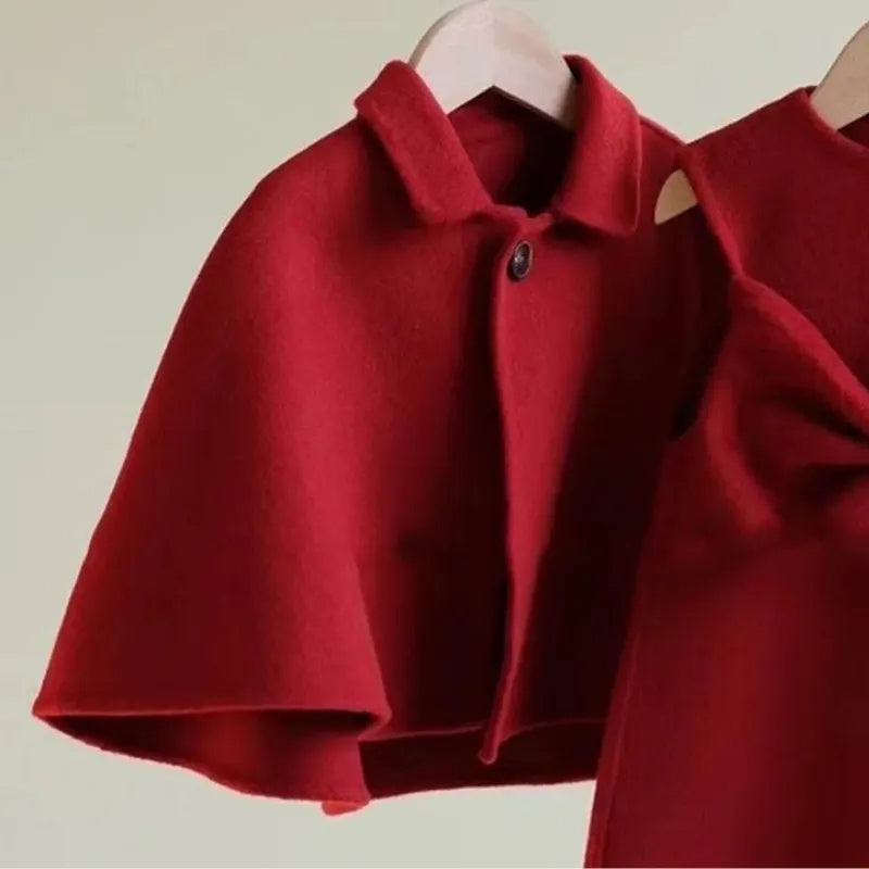 New Year Clothes Red Woolen Suit Children Baby