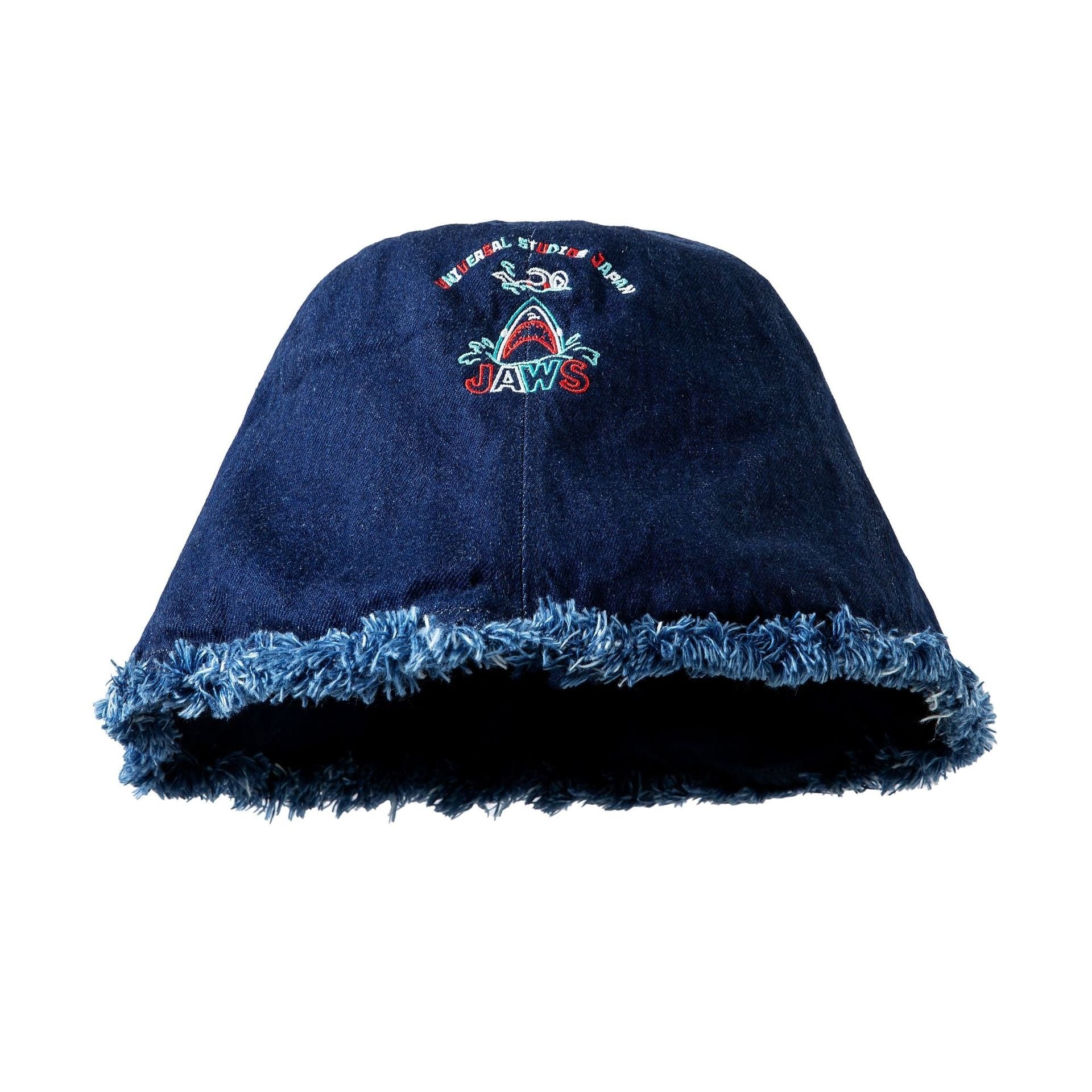 Japanese Shark Cartoon Bucket Hat Washed Denim Big Head Circumference Sun-proof Basin Hat