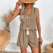 Women's Casual Hot Sale Vest Shorts Set