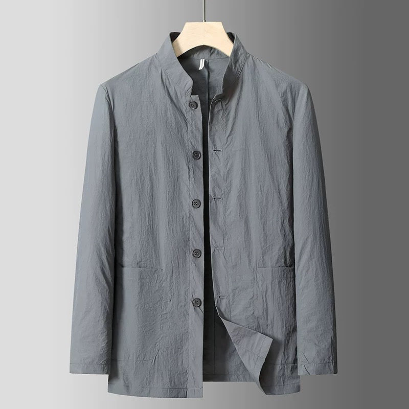 Light Luxury Casual Mid-length Trench Coat Men's Thin Sun-proof Coat Fashion Polo