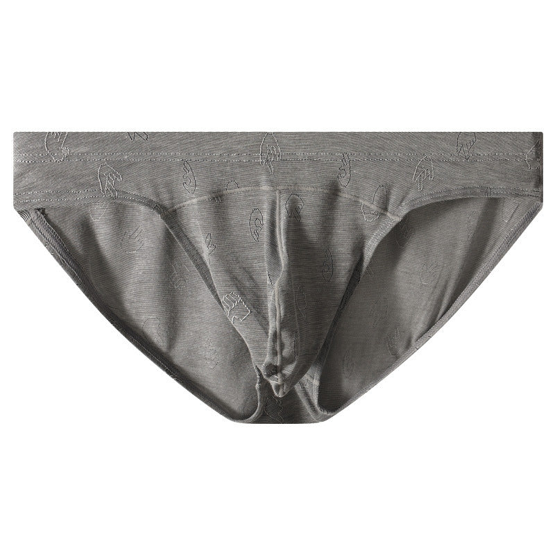 Low Waist Big Bag Men's Jacquard Ice Silk Underwear