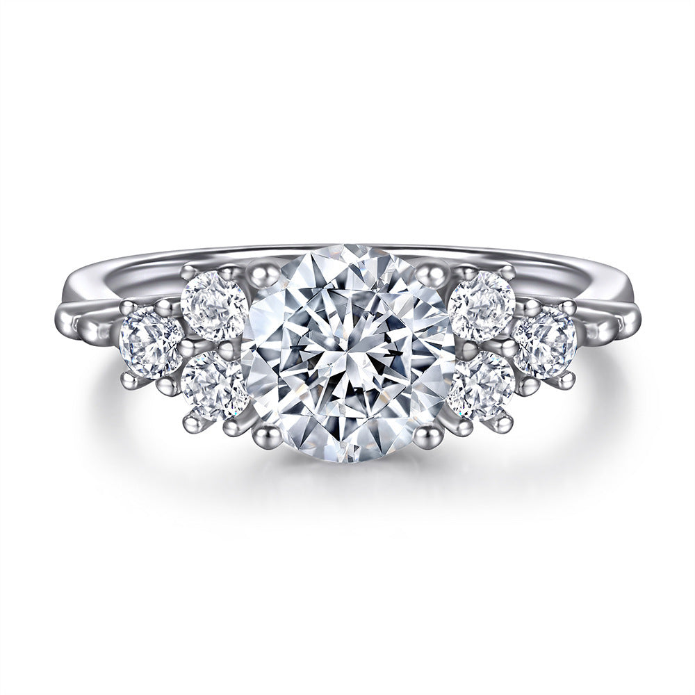 European And American Zircon Silver Ring Fashion Jewelry Women