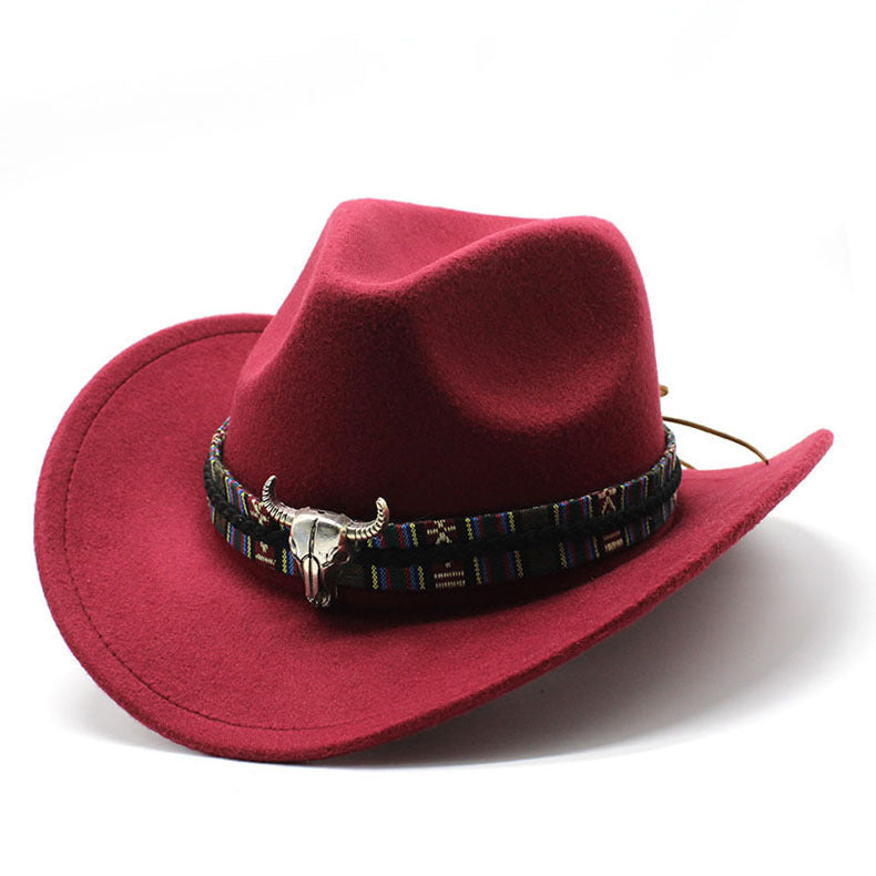 Western Cowboy Hat Woolen Jazz Male Ladies' National Style