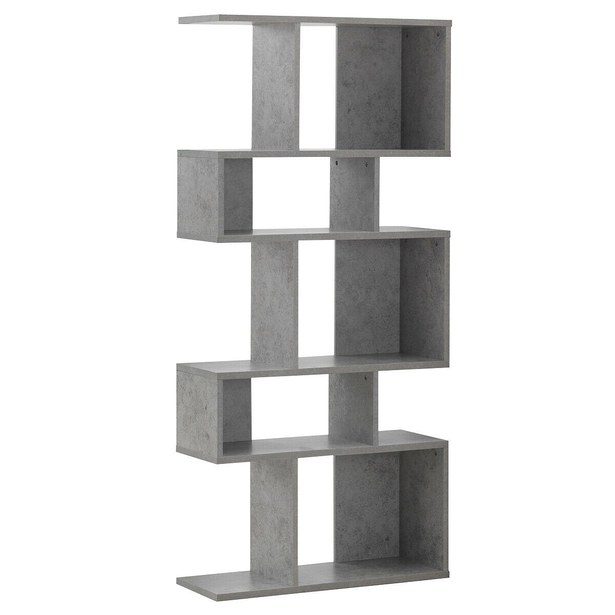 5 Cubes Ladder Shelf Corner Bookshelf Display Rack Bookcase-Black