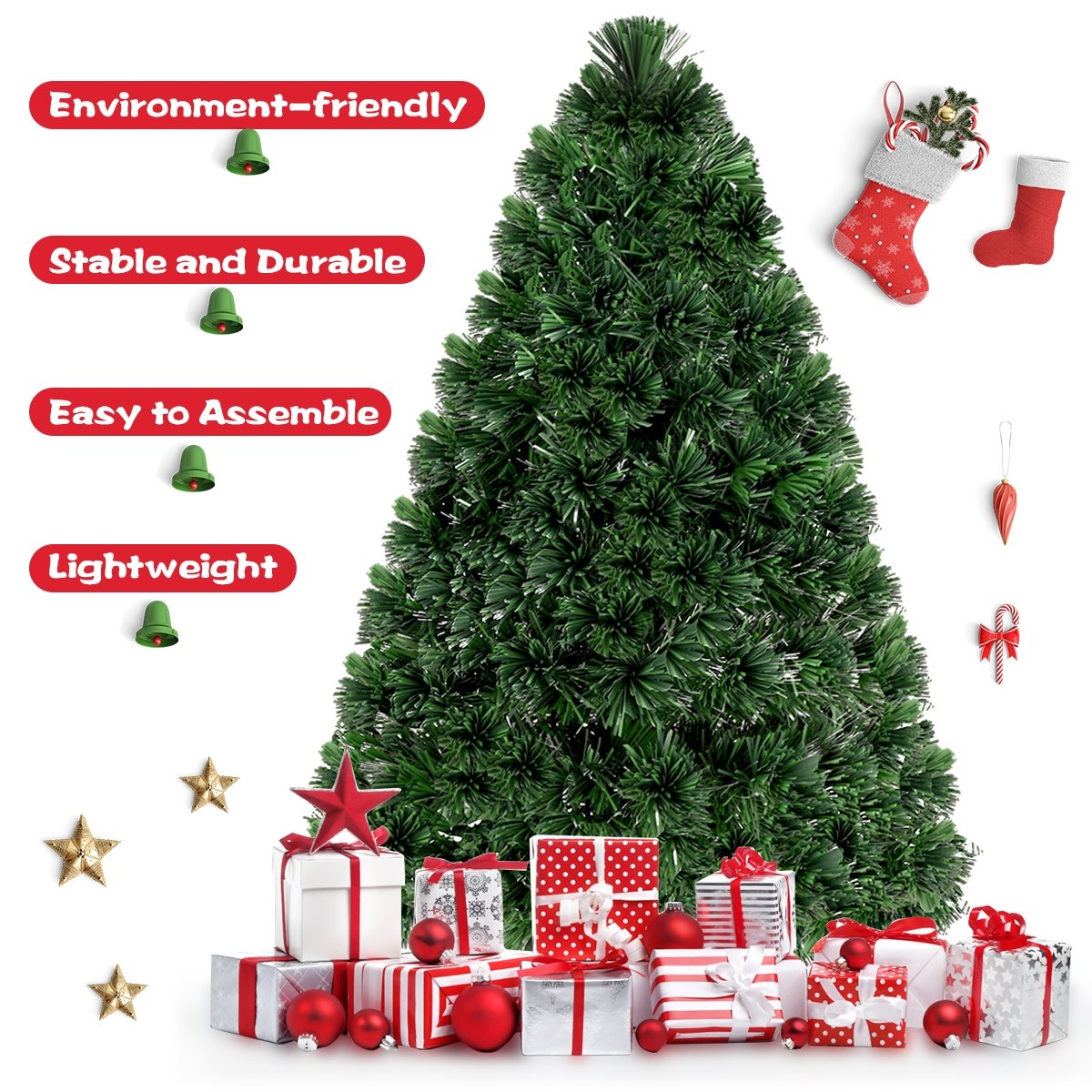 3' / 4' / 5' / 6' Fiber Optic Artificial PVC Christmas Tree-6 ft