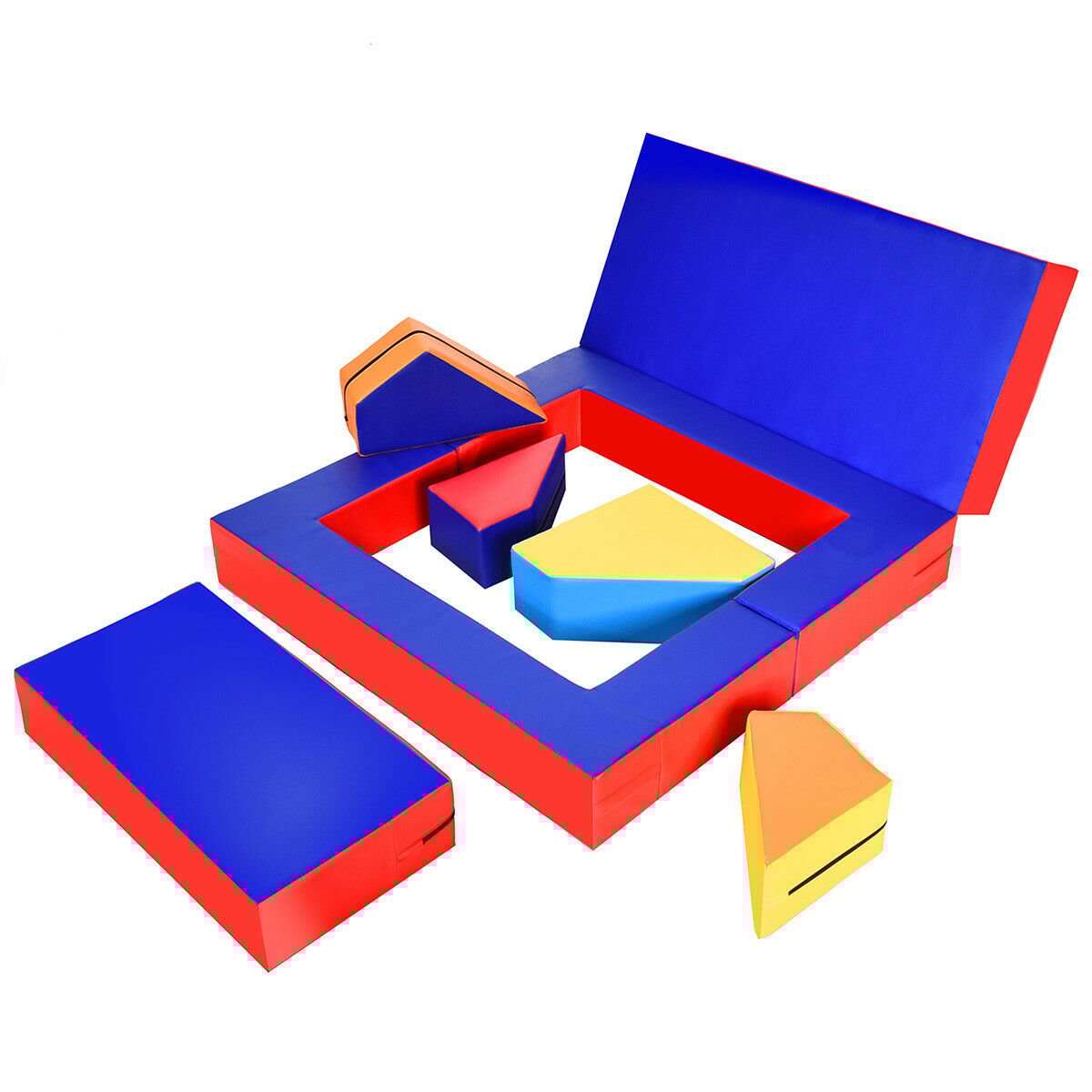 4-in-1 Crawl Climb Foam Shapes Toddler Kids Playset-Blue