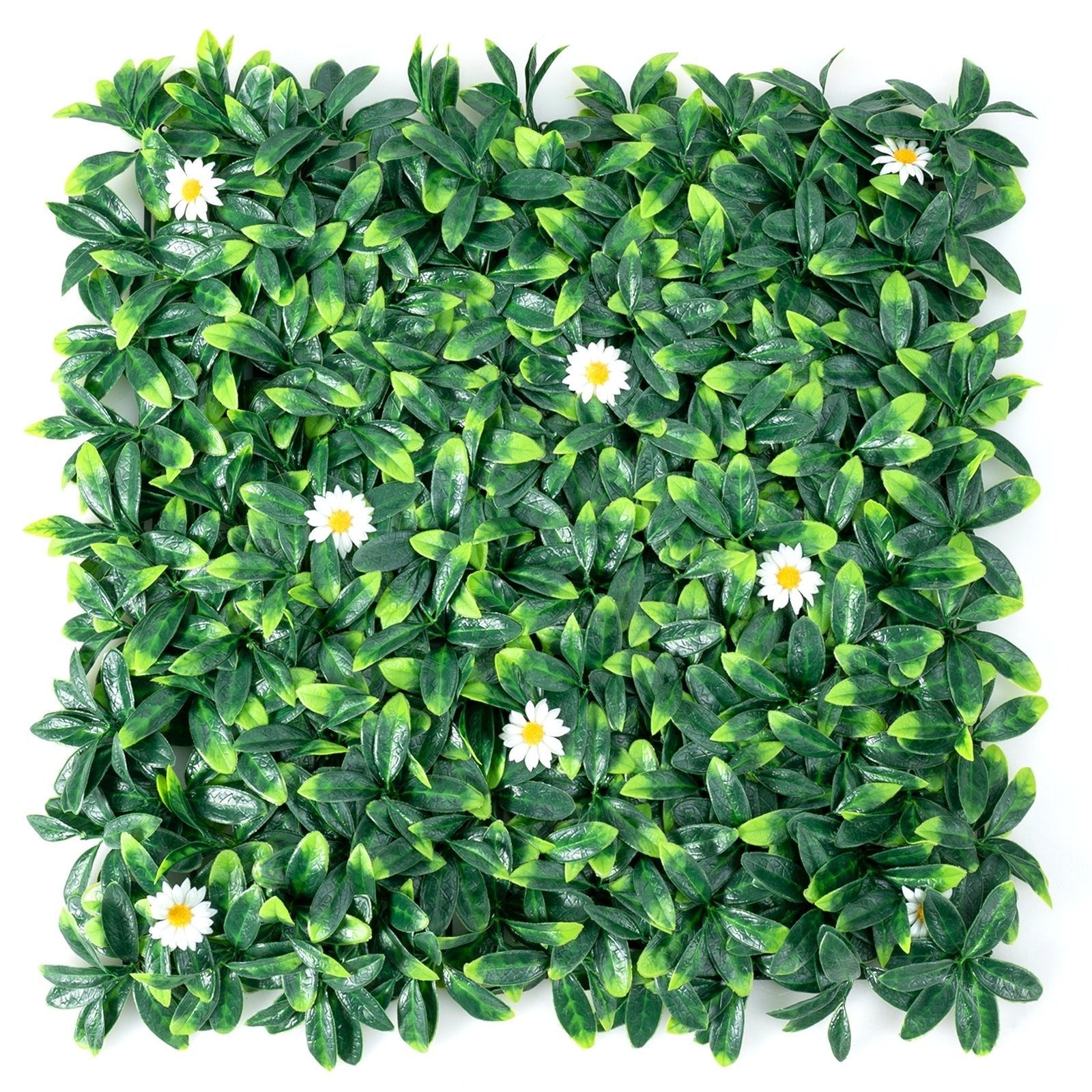 12 Pieces 20 x 20 Inch Artificial Daisy Hedge Plant Privacy Fence Hedge Panels