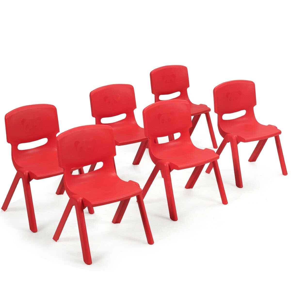 6-pack Kids Plastic Stackable Classroom Chairs-Blue