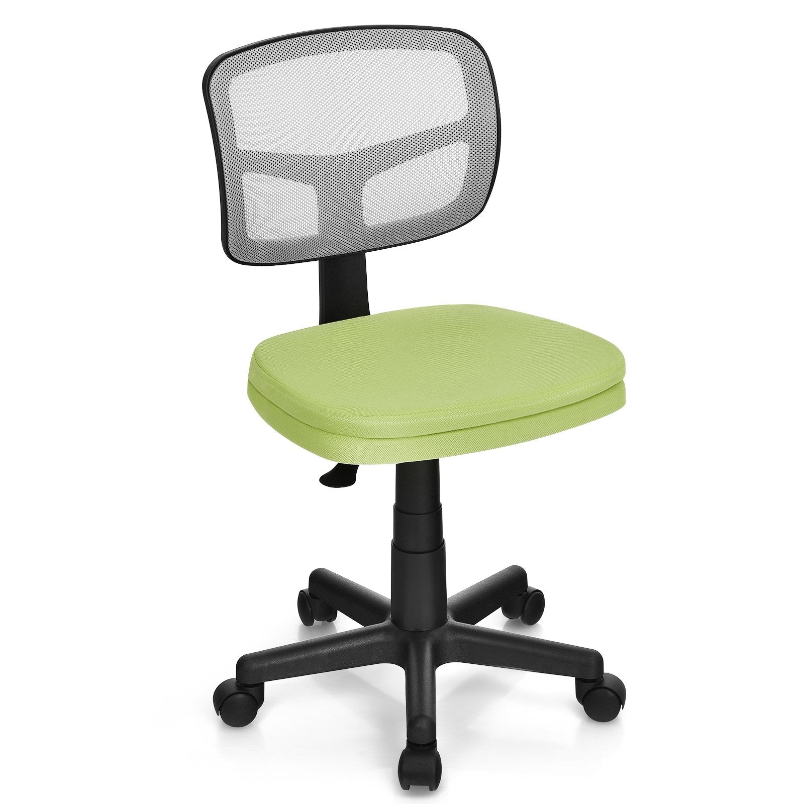 Armless Computer Chair with Height Adjustment and Breathable Mesh for Home Office-Black