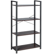 4-Tier Bookshelf Industrial Bookcase Plant Flower Stand-Black