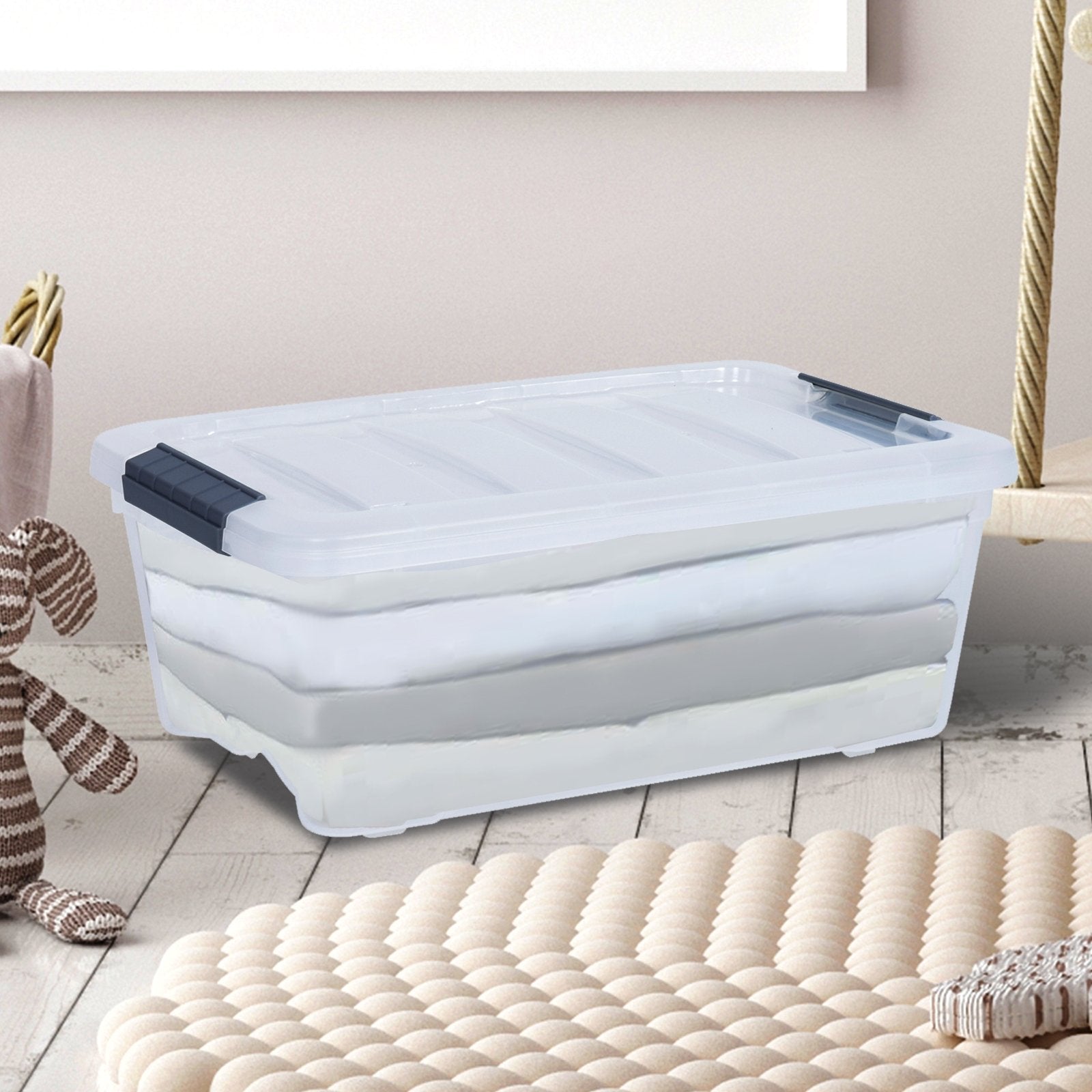 12 Pack 156 Quart Latch Stack Storage Tubs Box