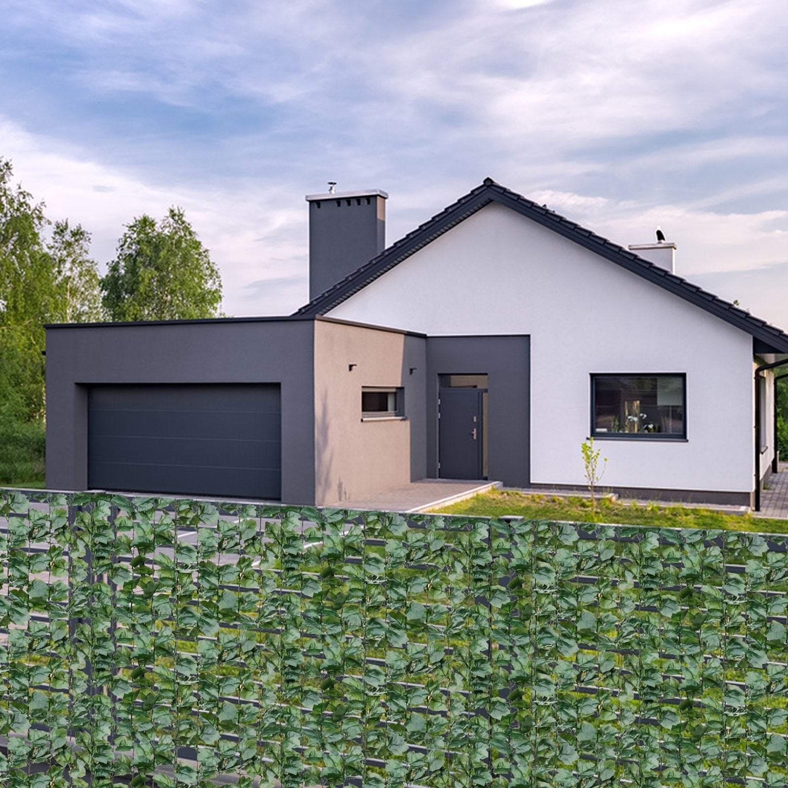 Faux Ivy Leaf Decorative Privacy Fence-59 x 95 Inch