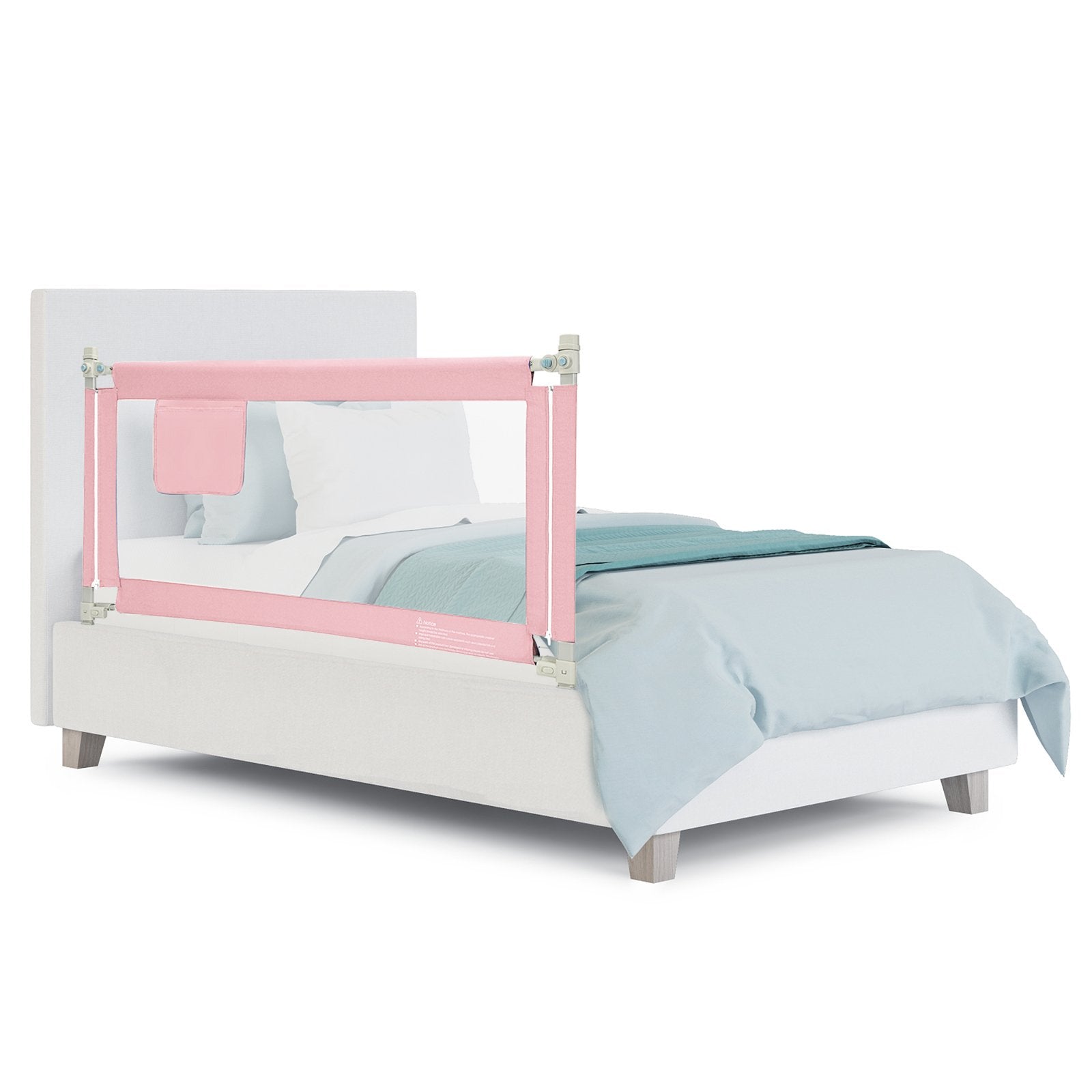 57 Inch Toddlers Vertical Lifting Baby Bed Rail Guard with Lock-Blue