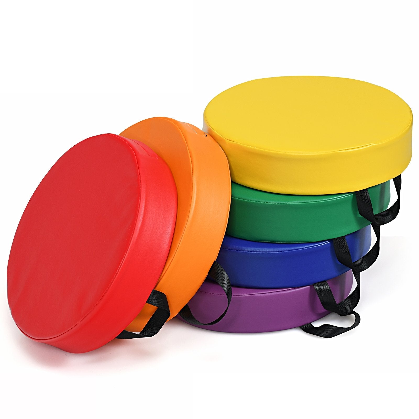 6 Pieces 15 Inch Round Toddler Floor Cushions-Blue