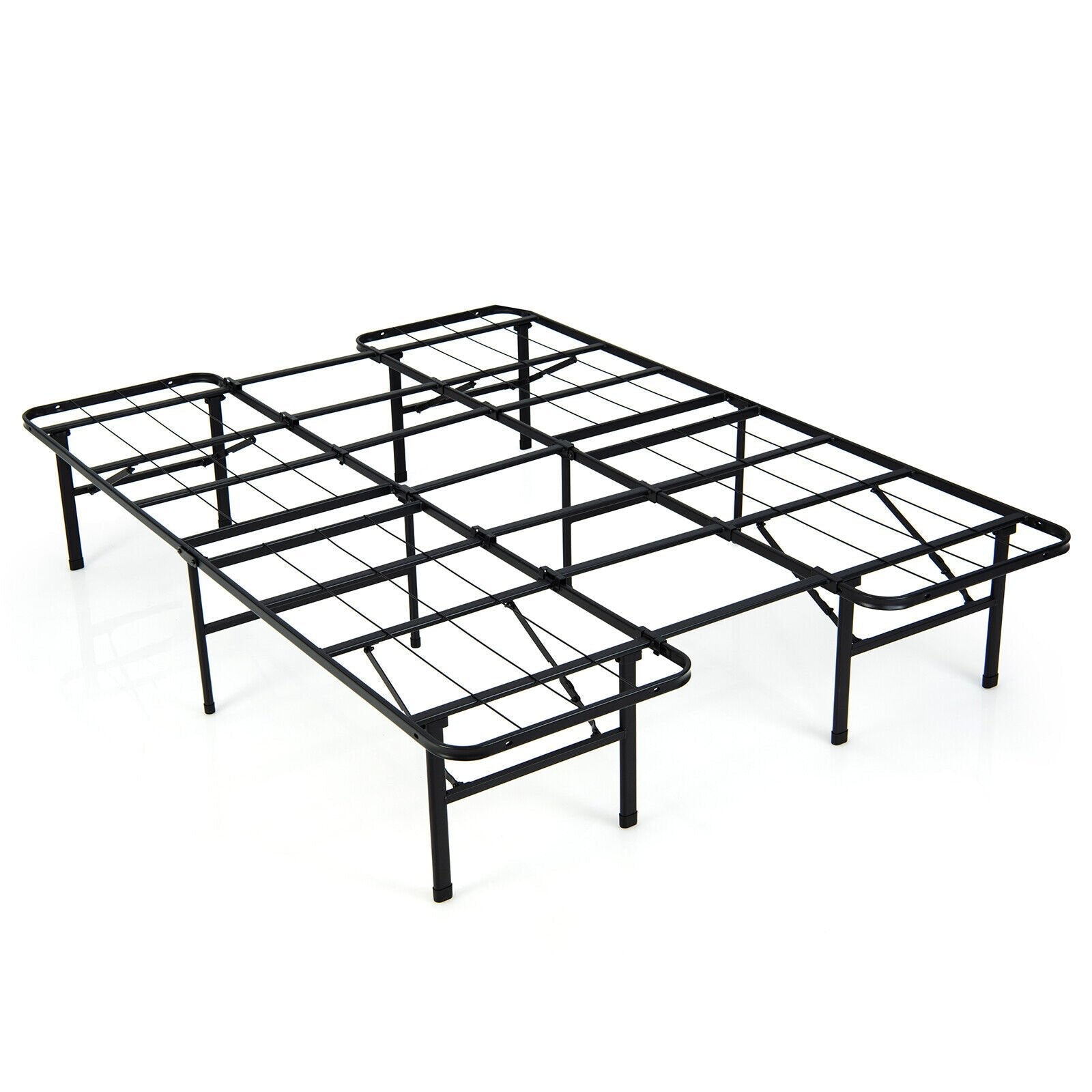 Queen/King Size Folding Steel Platform Bed Frame for Kids and Adults-King Size