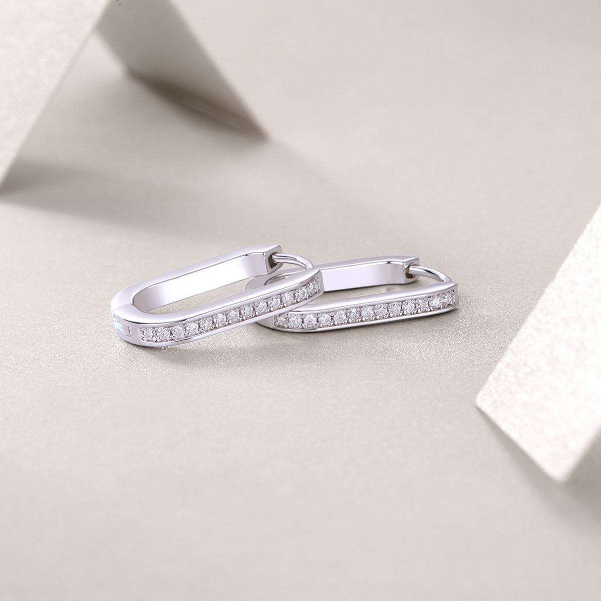 Reincarnation - Fashionable And Luxurious Diamond Jewelry With Moissanite S925 Sterling Silver And Platinum-plated Stud Earrings