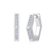 State Of Mind - Fashionable And Luxurious Diamond Jewelry Set With Moissanite S925 Sterling Silver And Platinum-plated Stud Earrings