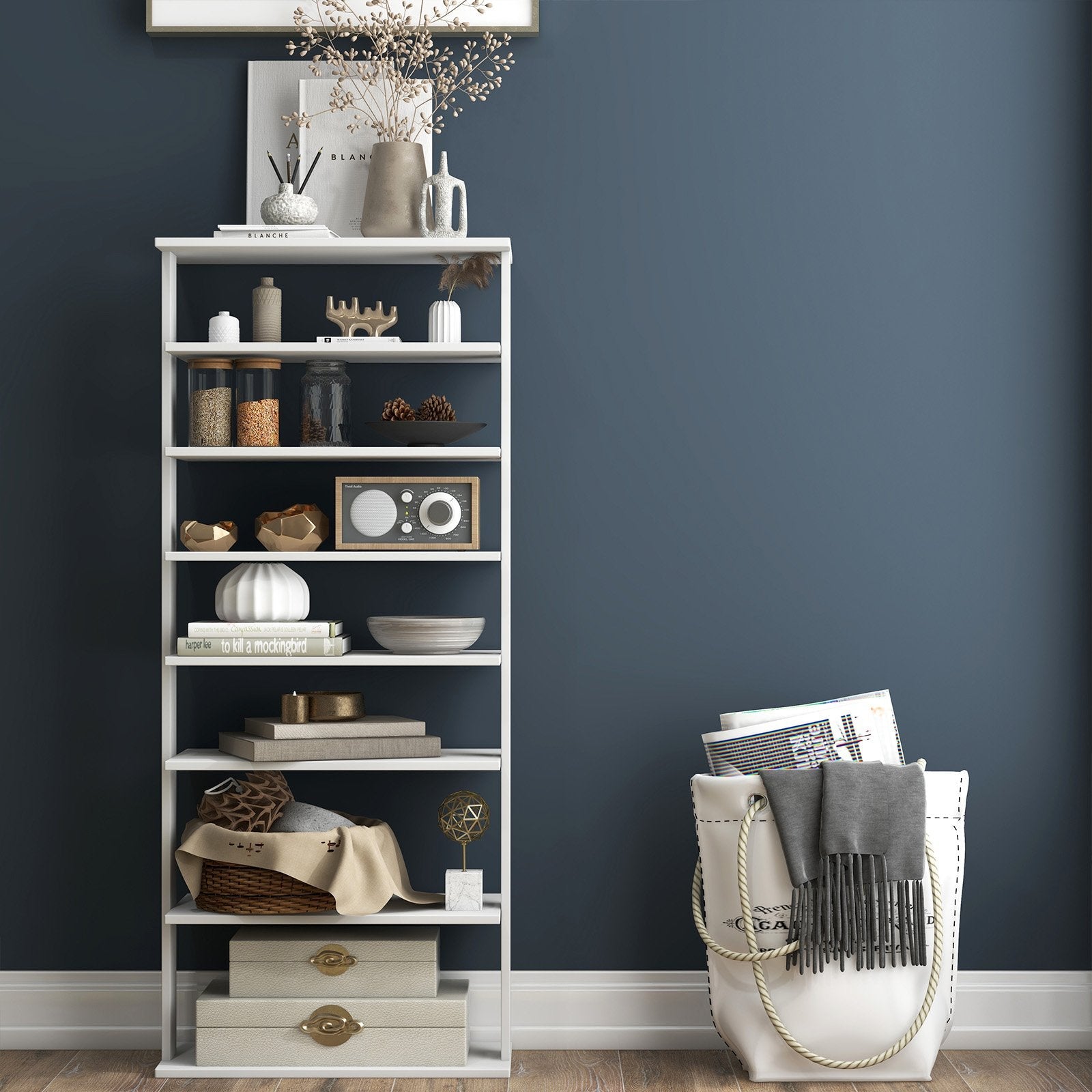 7 Tiers Vertical Shoe Rack for Front Door-Rustic Brown