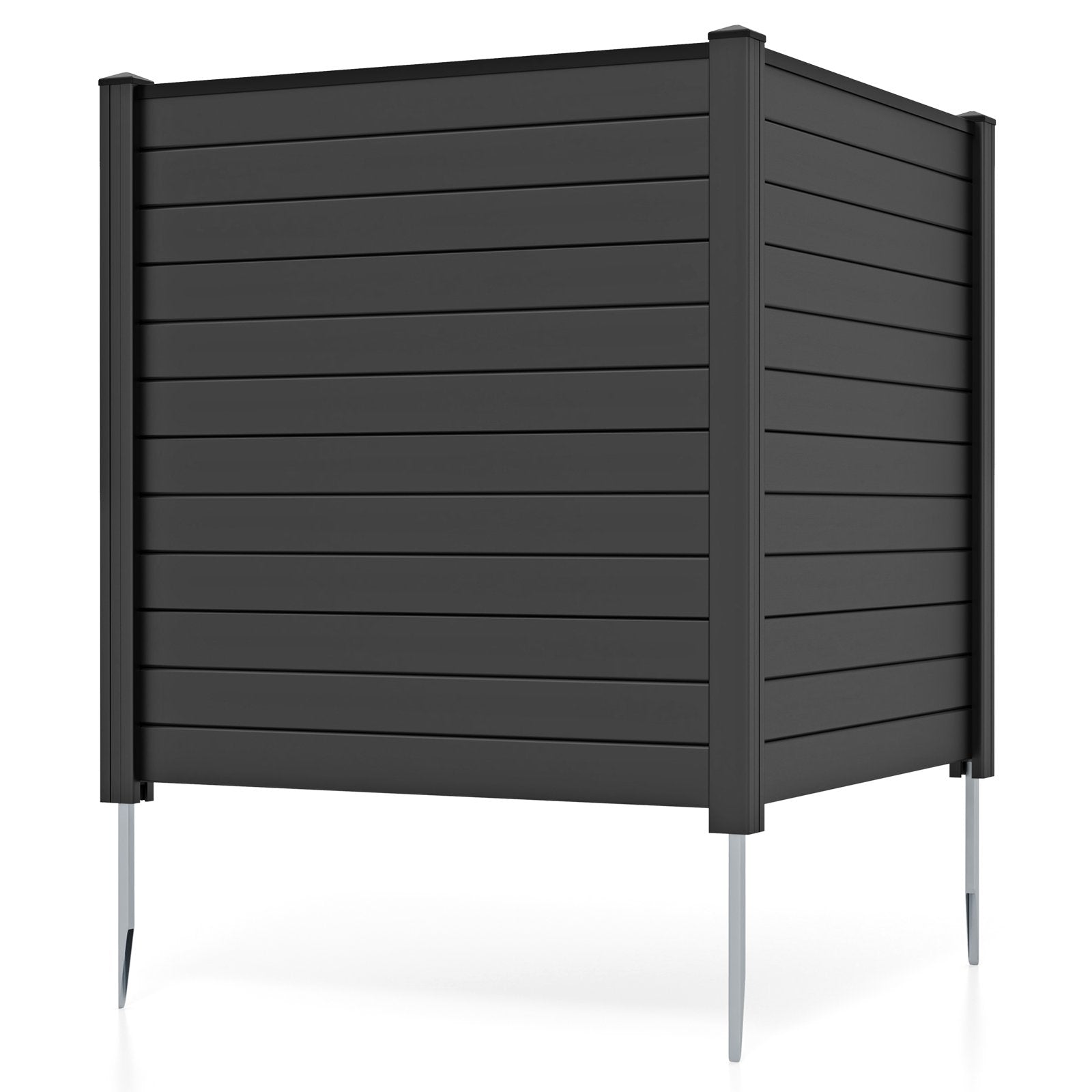 Air Conditioner Fence 48-Inch Privacy Screen 2-Panel for Trash Can with Metal Stakes