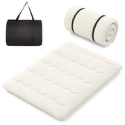 Queen/King/Twin/Full Futon Mattress Floor Sleeping Pad with Washable Cover Beige-Queen Size