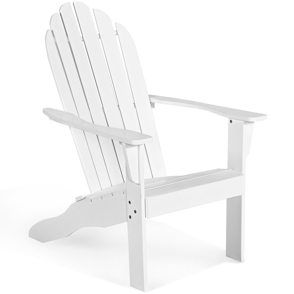 Acacia Wood Outdoor Adirondack Chair with Ergonomic Design-Gray