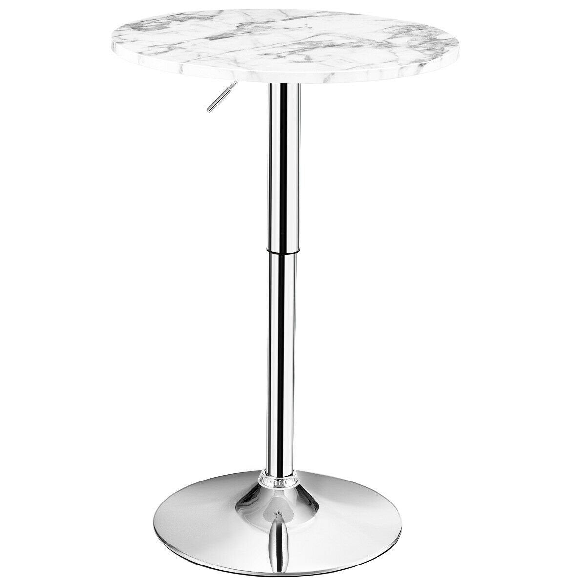 Round Height Adjustable Bistro Bar Table Black