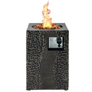 Square Outdoor Propane Fire Pit with Lava Rocks Waterproof Cover 30000 BTU