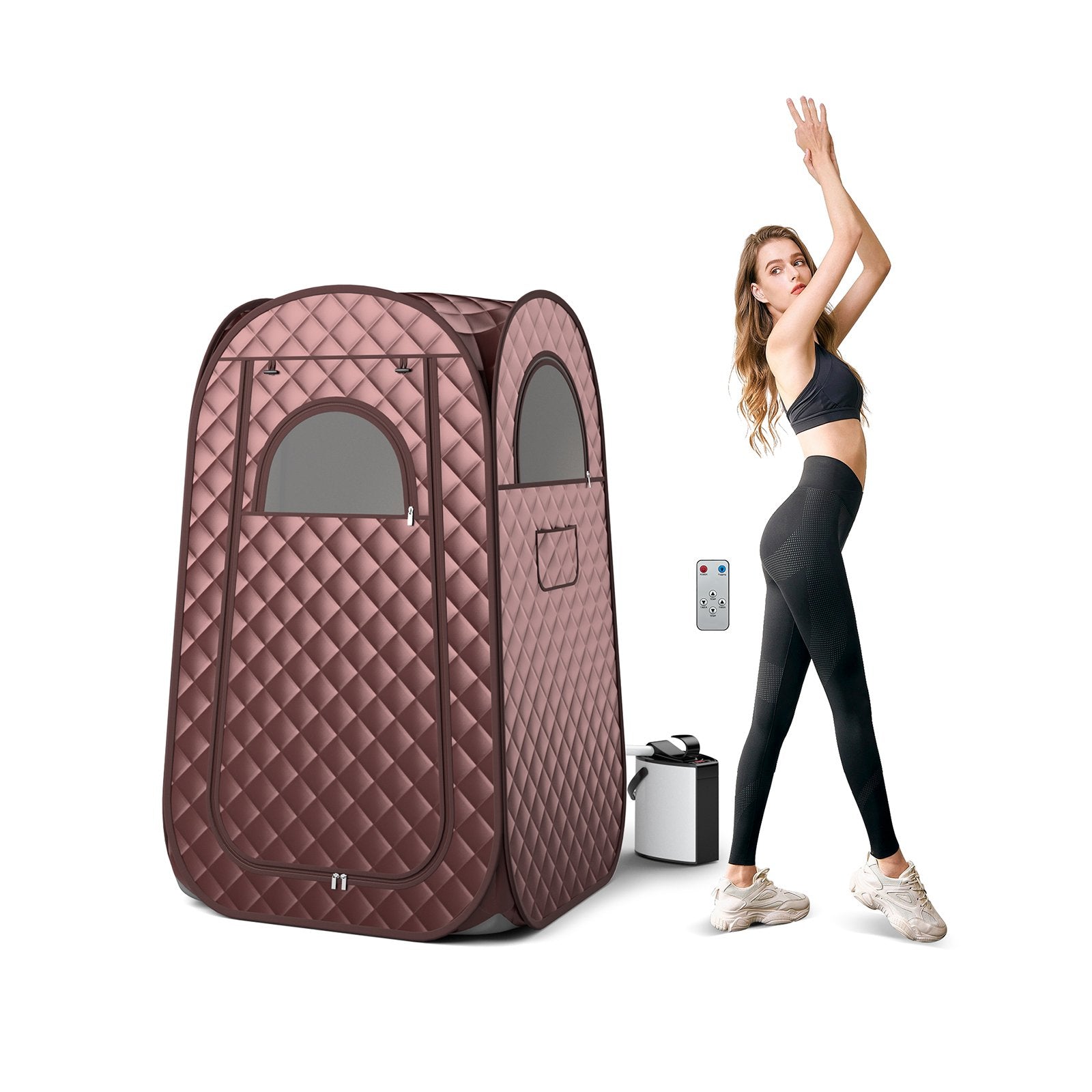 Full-Body Personal Sauna Tent with 1000W 3L Steam Generator for Home Spa Relaxation-Black