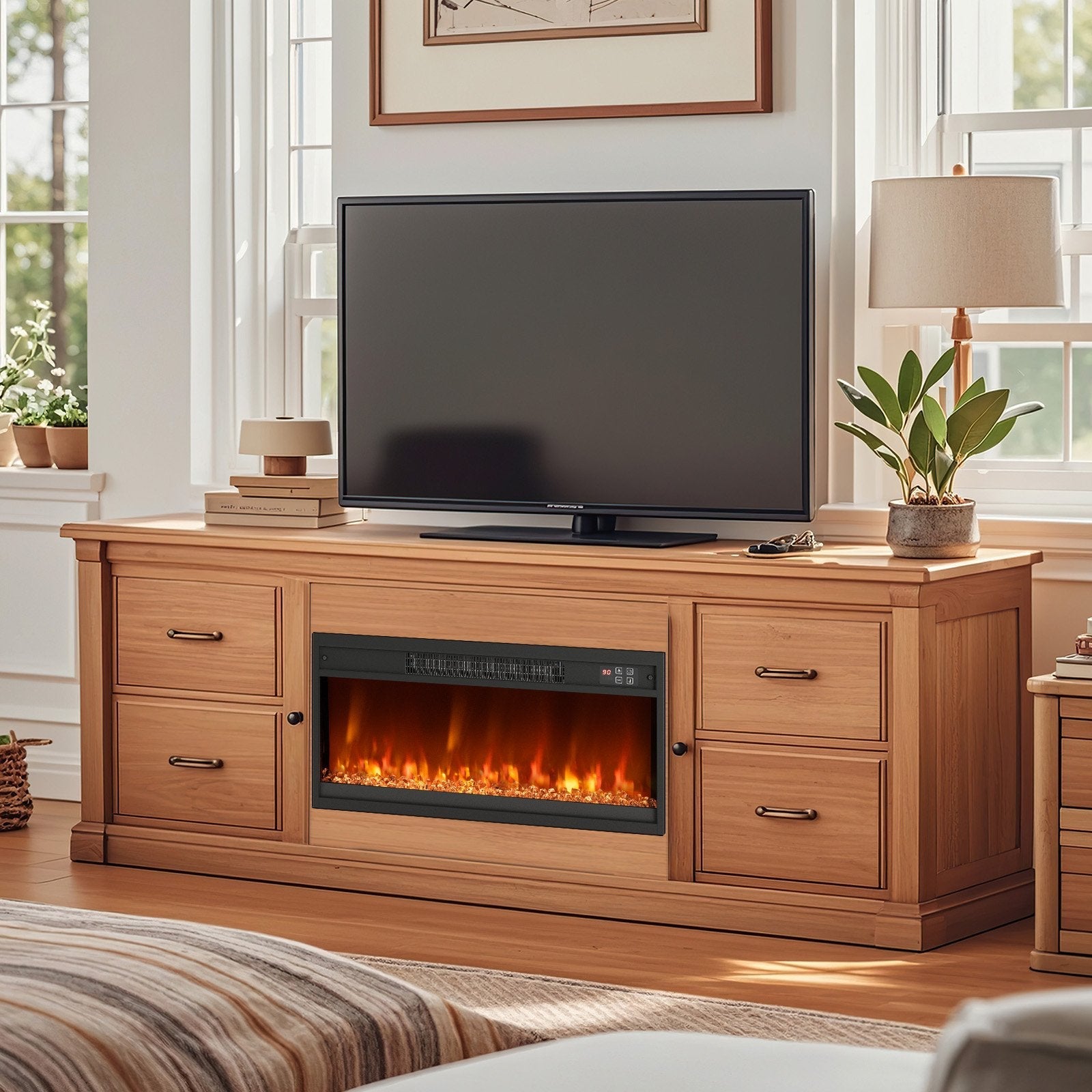 18/23/26 Inch 1500W Electric Fireplace Insert with Remote Control-23 inches