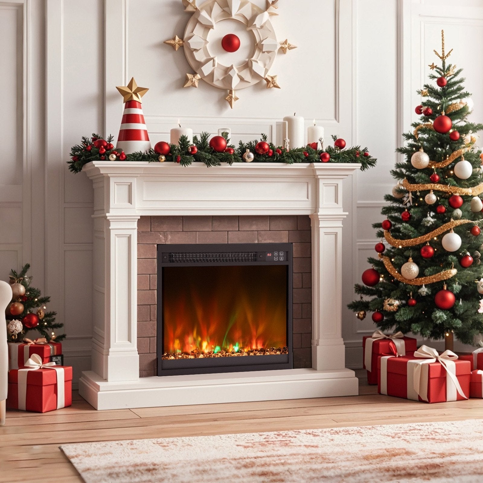 18/23/26 Inch 1500W Electric Fireplace Insert with Remote Control-23 inches