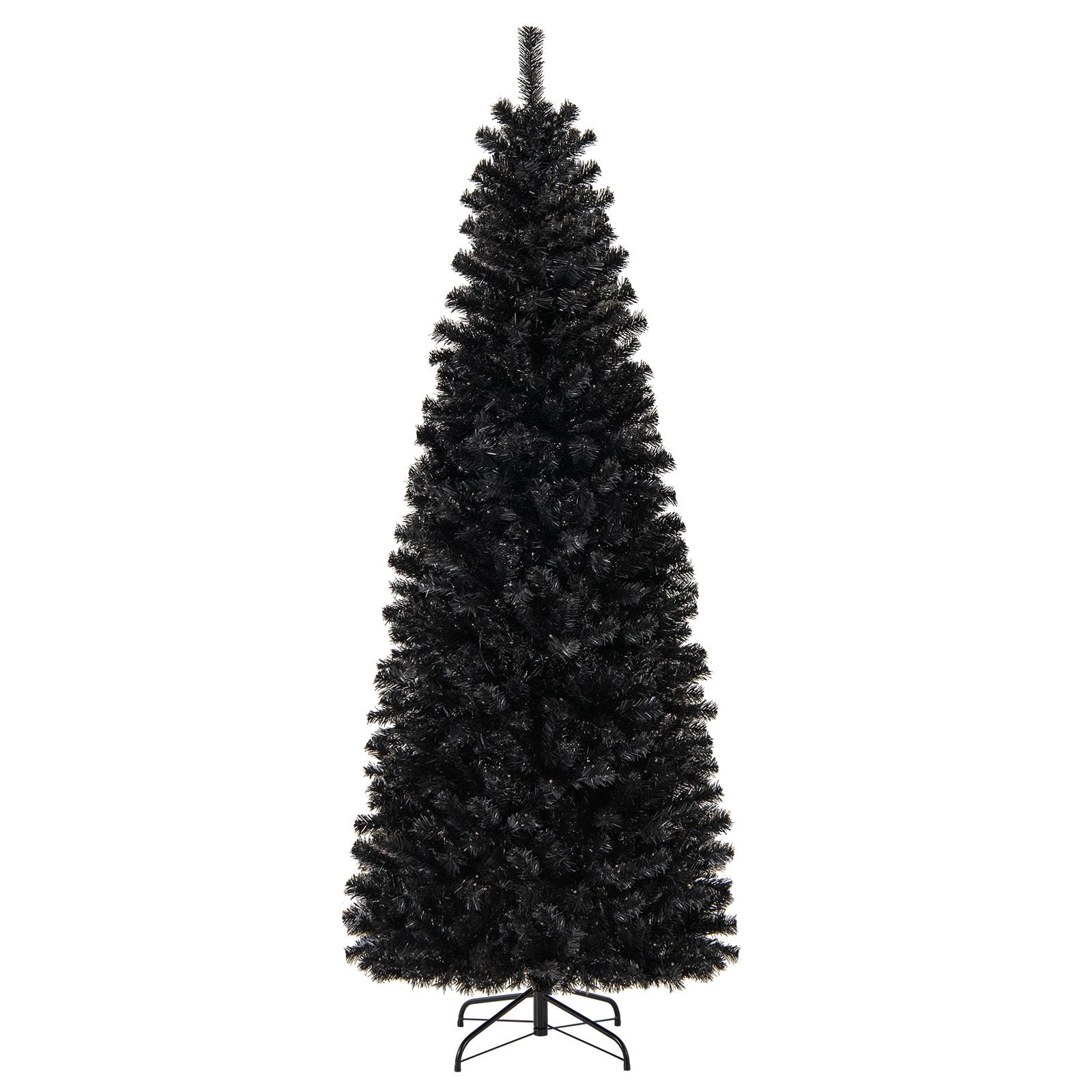 Pre-lit Christmas Halloween Tree with PVC Branch Tips and Warm White Lights-7'
