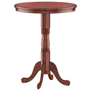 42 Inch Wooden Round Pub Pedestal Side Table with Chessboard