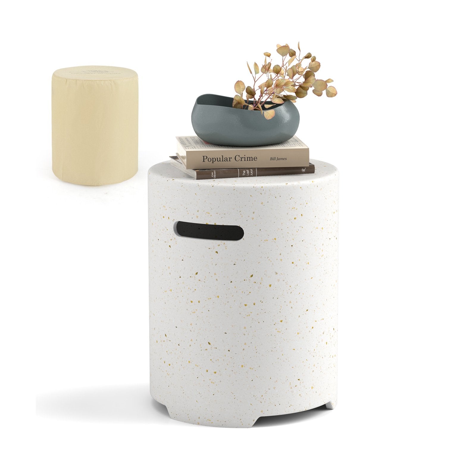 Propane Tank Cover Table with Side Handles and Protective Cover