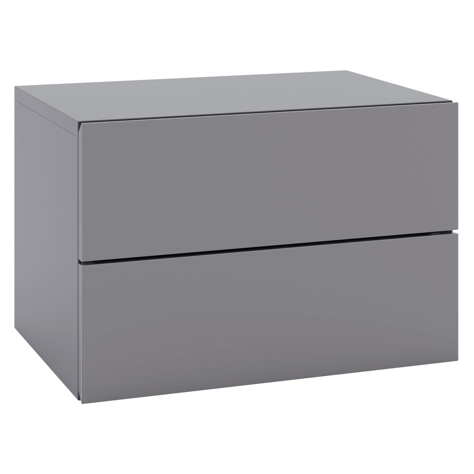 Floating Nightstand with Drawers and Storage Shelf-Gray